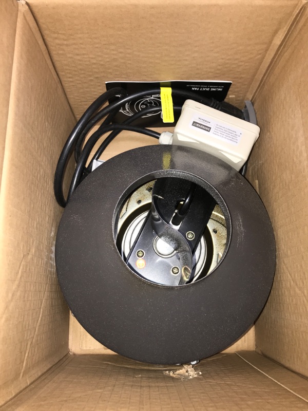 Photo 2 of ***PARTS ONLY NOT FUNCTIONAL***VIVOSUN 6 Inch 390 CFM Inline Fan with Speed Controller, 6 Inch Carbon Filter and 8 Feet of Ducting, Temperature Humidity Monitor for Grow Tent Ventilation 6 Inch w/ Thermometer