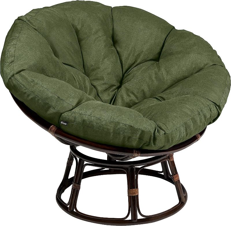 Photo 1 of (CUSHION ONLY) Lightweight Olive Green 100% Polyester Soft Quilted 4" Thick XL Papasan Chair Cushion Pillow (approx 60x40")