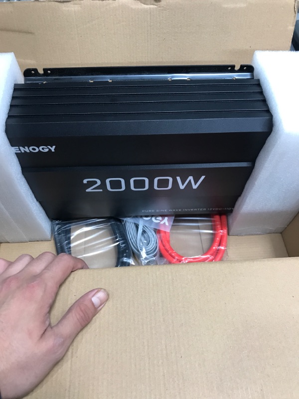 Photo 5 of ***PARTS ONLY NOT FUNCTIONAL***Renogy 2000W Pure Sine Wave Inverter 12V DC to 120V AC Converter for Home, RV, Truck, Off-Grid Solar Power Inverter 12V to 110V with Built-in 5V/2.1A USB Port, AC Hardwire Port, Remote Controller Converter 2000W