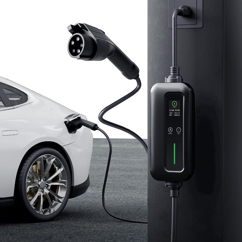 Photo 1 of Level 2 & Level 1 EV Charger, 16Amp 110-240V Portable J1772 Electric Car Charger with NEMA 6-20 & NEMA 5-15 Adapter, Plug-in EV Charging Station...
