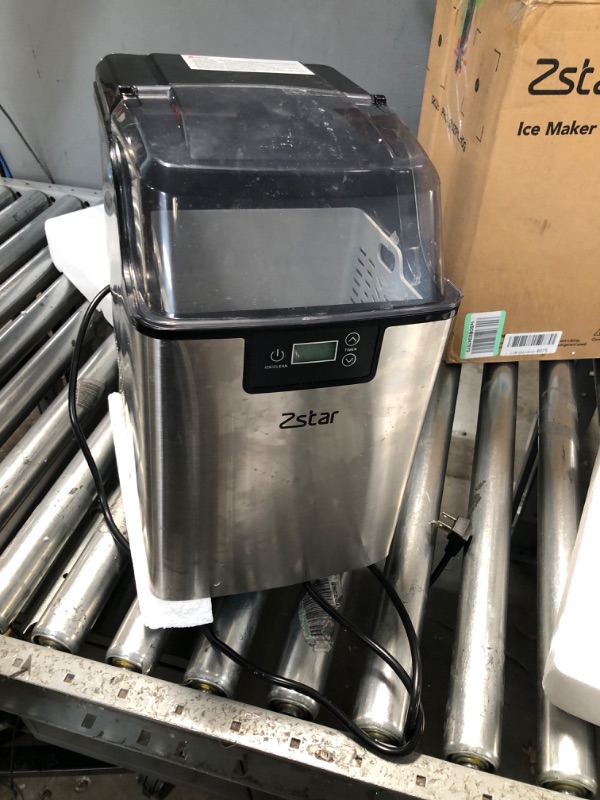 Photo 2 of (PARTS ONLY)Nugget Ice Maker, Zstar Countertop Ice Maker, Stainless Steel Pebble Ice Maker, 44LBs/24H, Self-Cleaning and Timer Function, Small Portable Sonic Ice Maker with Ice Basket and Ice Scoop for Home, RV