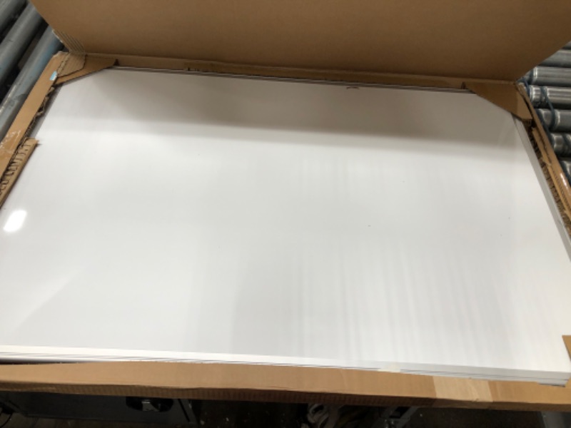 Photo 1 of Amazon Basics Magnetic Dry Erase White Board, 36 x 24-Inch Whiteboard - Silver Aluminum Frame 24" x 36" Magnetic, Aluminum Frame