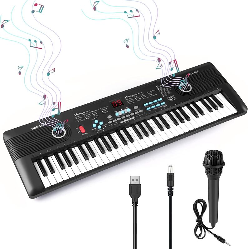 Photo 1 of 61 key piano keyboard, Electronic Digital Piano with Built-In Speaker Microphone, Portable Keyboard Gift Teaching for Beginners?electric piano for kids