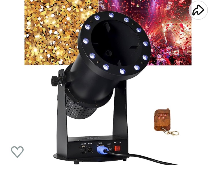 Photo 1 of MISSING MANUAL**1500W Professional Confetti Machine RGB 12LEDs Cannon Machine Electric Confetti Launcher Confetti Tubes W/Wireless Remote & DMX, for Special Event, Parties, Club, Wedding, Concerts