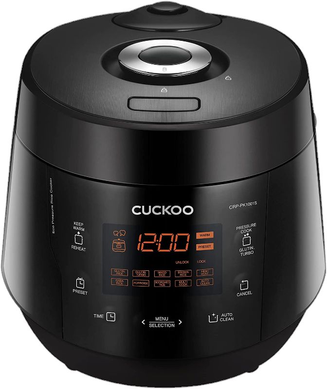 Photo 1 of CUCKOO CRP-PK1001S | 10-Cup (Uncooked) Pressure Rice Cooker | 12 Menu Options: Quinoa, Scorched Rice, GABA/Brown Rice, Multi-Grain & More, Made in Korea | Black
