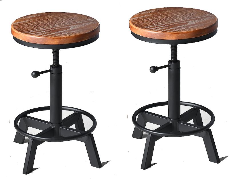 Photo 1 of 
Stock Photo is Similar****LOKKHAN Industrial Bar Stool-Set of 2,Swivel Adjustable Counter Height Stool,Farmhouse Kitchen Stools,17"-24"
Material Type:Wood
Size:17-24 Inches