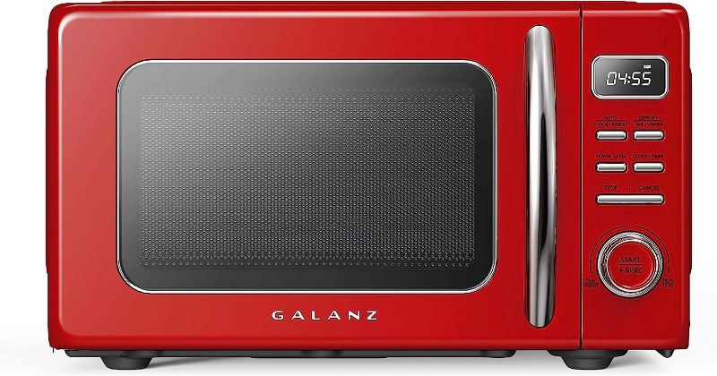 Photo 1 of 
Galanz GLCMKZ07RDR07 Retro Countertop Microwave Oven with Auto Cook & Reheat, Defrost, Quick Start Functions, Easy Clean with Glass Turntable, Pull...
Color:Red
Size:.7 cu ft
Style:Modern
Pattern Name:Microwave Oven