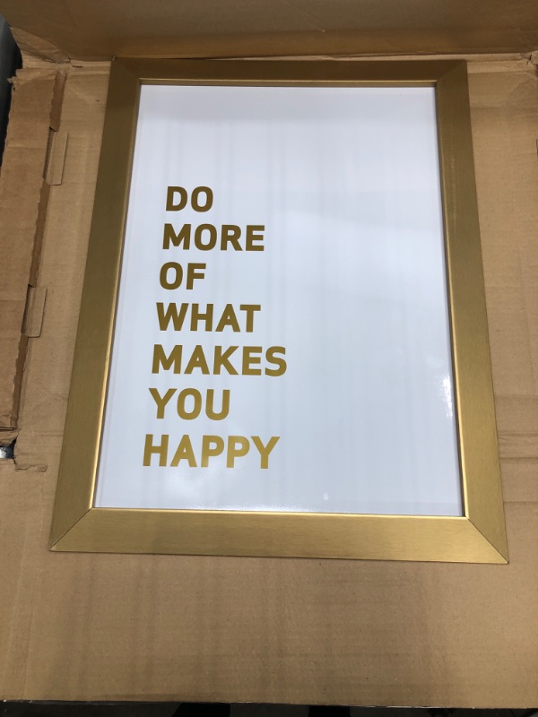 Photo 2 of Magnetic Dry-Erase Quote Board, "DO MORE..." Quote, Gold Metallic Frame, 18" X 24",