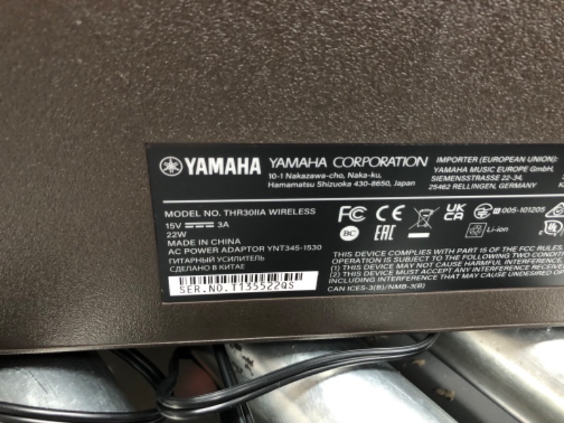 Photo 3 of Yamaha THR30IIA Wireless Acoustic Desktop Amp
