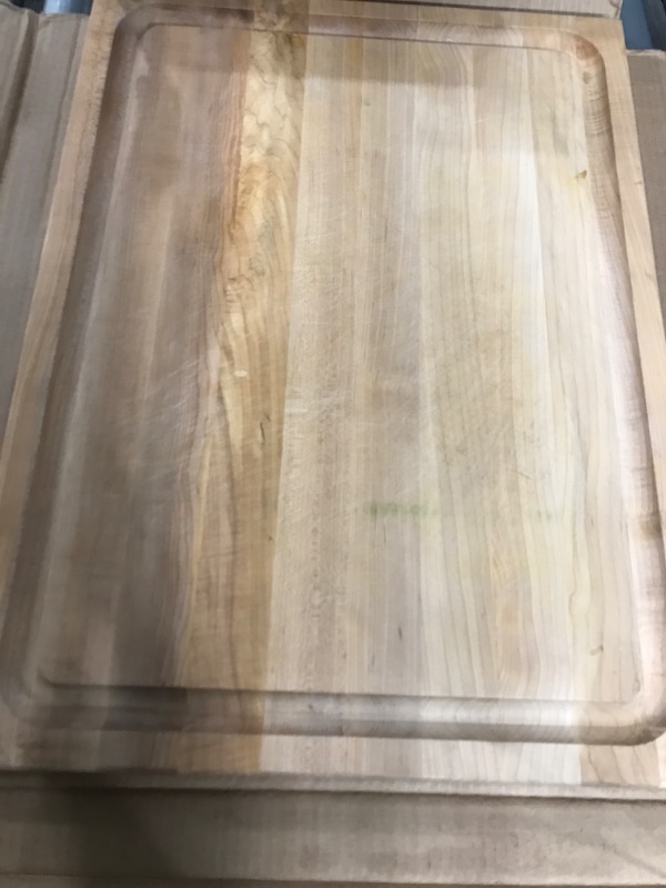 Photo 2 of *MINOR WEAR FROM USE* John Boos CB1054-1M2418150 Cutting Board, 24 Inches x 18 Inches x 1.5 Inches, Maple with Juice Groove 24" x 18" x 1.5" Cutting Board