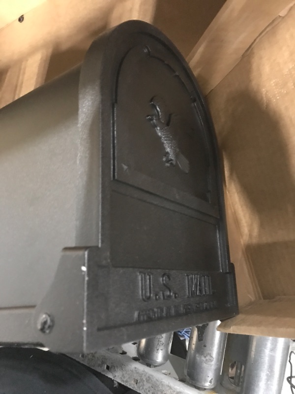 Photo 3 of *MINOR DAMAGE*  Gibraltar Mailboxes Arlington Large Capacity Galvanized Steel Textured Black, Post-Mount Mailbox, AR15B000 Black Mailbox