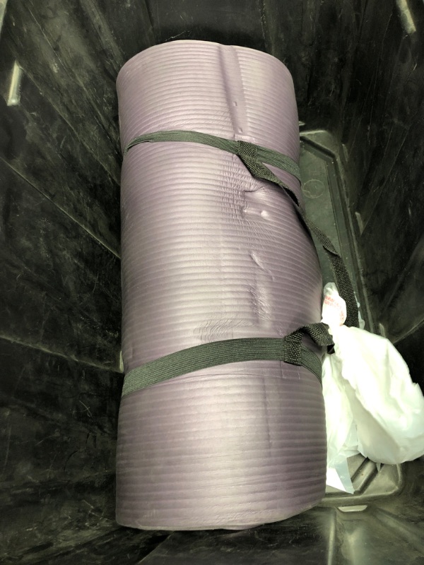 Photo 1 of Retrospec Solana Yoga Mat 1" and 1/2" Thick with Nylon Strap for Men and Women - Non Slip Exercise Mat for Home Yoga, Pilates, Stretching, Floor and Fitness Workouts 1 inch Eggplant