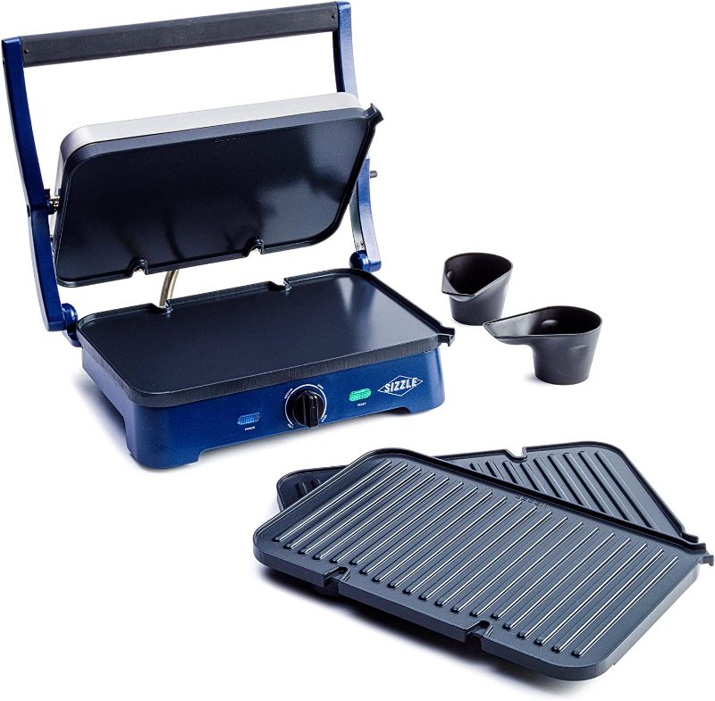 Photo 1 of **PARTS ONLY**
Blue Diamond Ceramic Nonstick, Electric Contact Sizzle Griddle, Blue