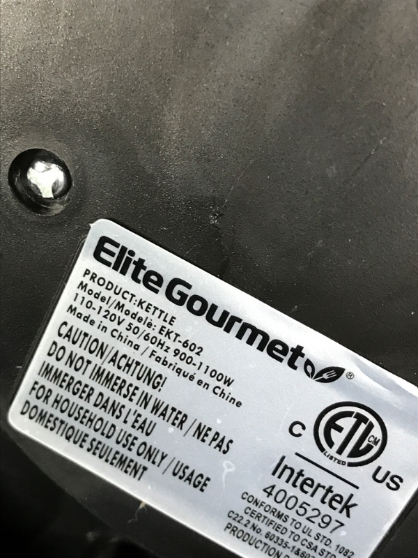 Photo 1 of Elite Gourmet EKT-602 Electric 1.7L BPA Free Glass Kettle Cordless 360° Base, Stylish Blue LED Interior, Handy Auto Shut-Off Function – Quickly Boil Water For Tea & More, Stainless Steel Stainless Steel & Clear 1.7L (7.2 Cups)