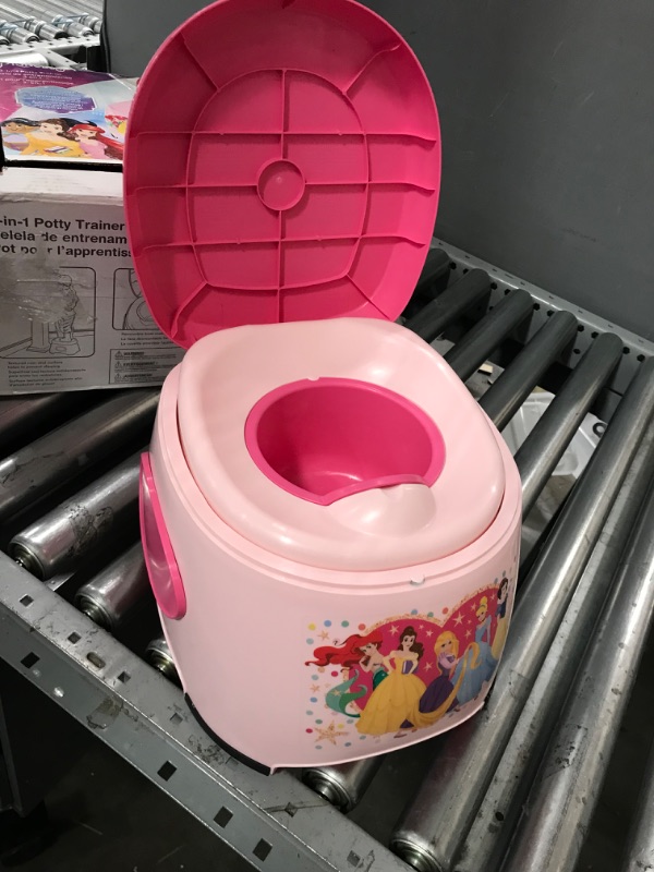 Photo 2 of Disney Princess 3-in-1 Potty Training System for Toilet Training Kids, Multi-Stage Potty Training - Floor Potty, Detachable Potty Ring, Step Stool | Toilet Seat for Kids and Toddlers