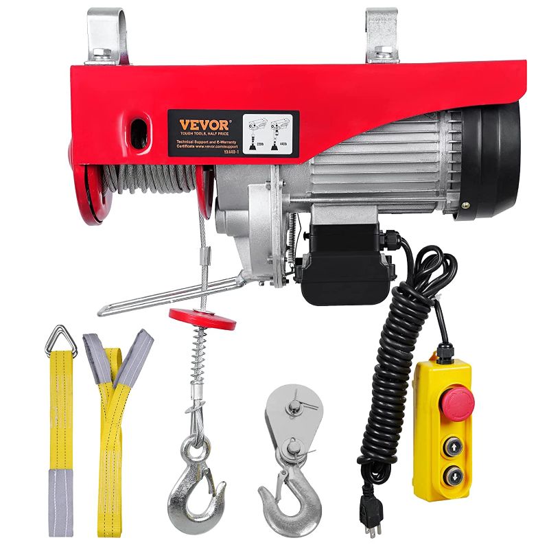 Photo 1 of 
Happybuy 440 LBS Lift Electric Hoist, 110V Electric Hoist, Remote Control Electric Winch Overhead Crane Lift Electric Wire Hoist for Factories, Warehouses,...
Size:440LBS