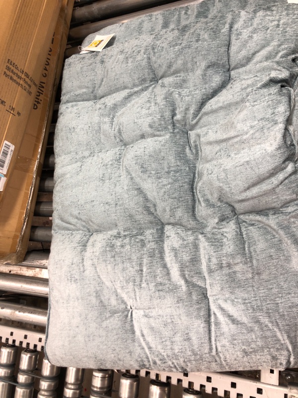Photo 1 of Pillow Not Included**Intelligent Design Edelia Foldable Poly Chenille Light Weight Lounge Floor Pillow Cushion Tufted Seat for Meditation, Game Playing, Yoga, Reading with Travel Wrap, 1 Count (Pack of 1), Aqua