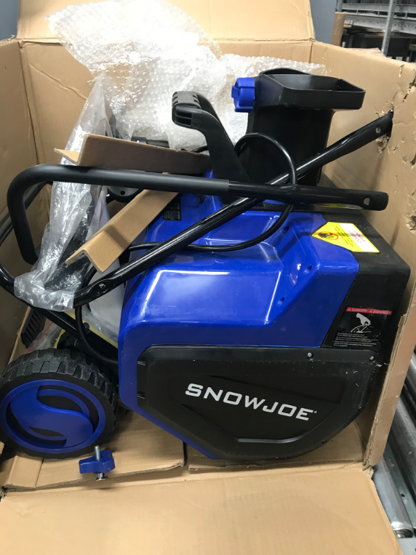 Photo 2 of **PARTS ONLY BLADE IS BROKEN**
Snow Joe SJ627E 22" Electric Snow Thrower with Dual LED Lights - 15-Amp - Black/Blue