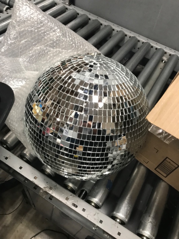 Photo 2 of 4 Pack Large Disco Ball Silver Hanging Disco Balls Reflective Mirror Ball Ornament for Party Holiday Wedding Dance and Music Festivals Decor Club Stage Props DJ Decoration (4 Inch, 20 Inch)