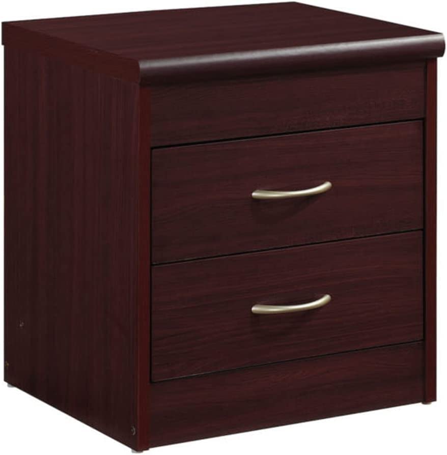 Photo 1 of Hodedah 2 Drawer Nightstand, Mahogany, 21.65 in x 48.03 in x 72.83 in
