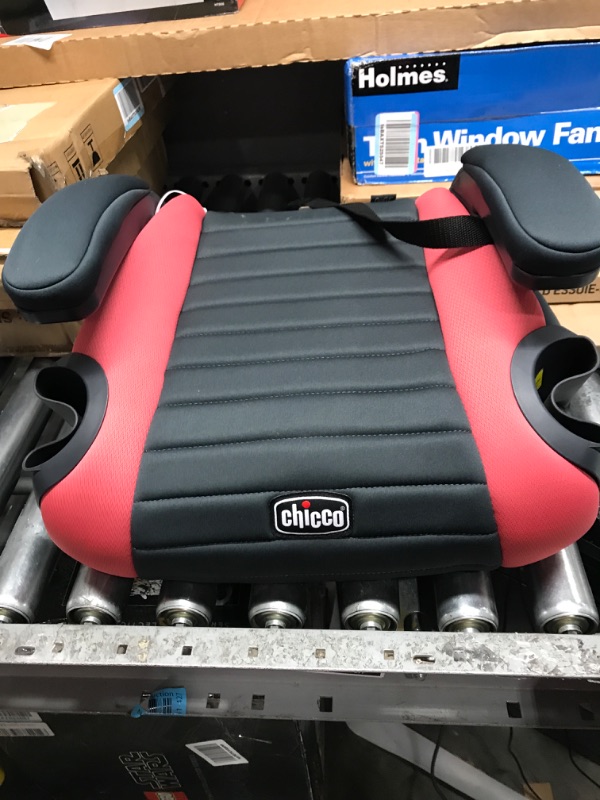 Photo 1 of Chicco GoFit Backless Booster Car Seat, Travel Booster Seat for Car, Portable Car Booster Seat for Children 40-110 lbs. | Coral/Orange Coral GoFit
