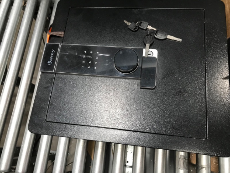 Photo 1 of Kavey 2.0 Cubic Home Safe, Safe Box with Digital Touch Screen Keypad and Upgraded Hidden Compartment, Money Safe with Dual Warning Alarm and LED Light, Removable Shelf, Safe for Home Hotel Office