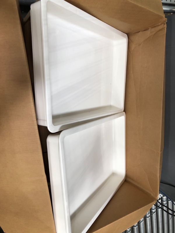 Photo 2 of *2 ONLY*
LIKE NEW Cambro Polypropylene Pizza Dough Boxes, 3" Deep,  White DB18263P-148 **18" X 26"**
