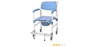 Photo 1 of **MISSING BUCKET**
Bedside Commode Shower Chair with Padded Seat Swivel Locking Wheels for Adults with Pail
