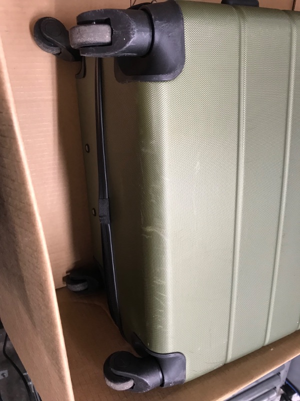 Photo 1 of **28" HAS DAMAGE**
Wrangler Smart Luggage Set with Cup Holder and USB Port, Olive Green, 20inch,24inch,28inch
