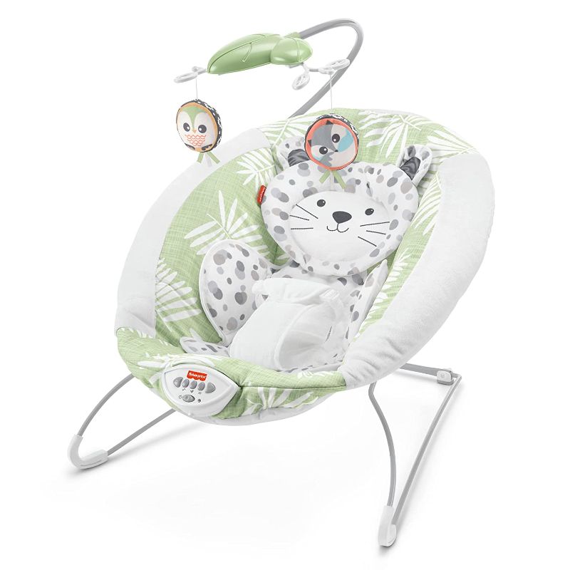 Photo 1 of ?Fisher-Price Snow Leopard Deluxe Bouncer, Bouncing Baby seat with Soothing Music, Sounds, and Vibrations
