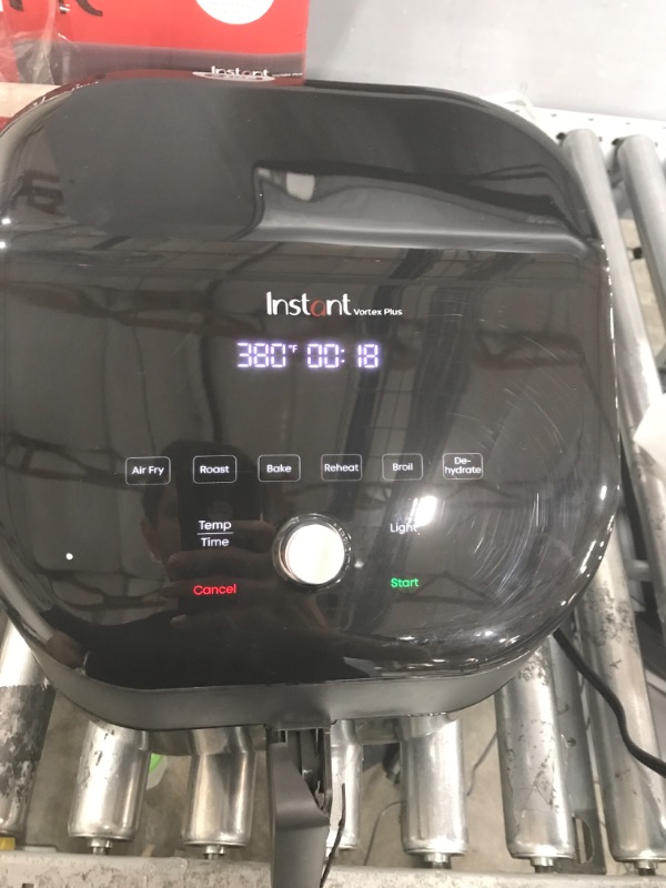 Photo 2 of *MINOR DAMAGE*  Instant Vortex Plus 6-Quart Air Fryer Oven, From the Makers of Instant Pot with ClearCook Cooking Window, Digital Touchscreen, App with over 100 Recipes, Single Basket, Black 6QT Vortex Plus