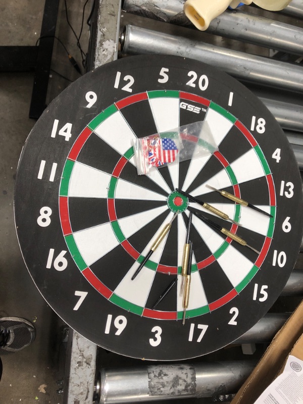 Photo 2 of 18" Regulation Size Steel Tip Dartboard Game Set. Excellent Bristle/Sisal, Baseball, Bullseye, Dart Board Game Set for Adults&Kids(Several Styles Available)
