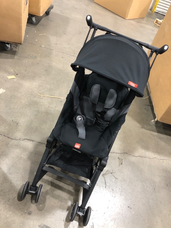 Photo 2 of **needs to be cleaned**
gb Pockit+ All-Terrain, Ultra Compact Lightweight Travel Stroller with Canopy and Reclining Seat in Velvet Black Velvet Black Pockit+ All Terrain