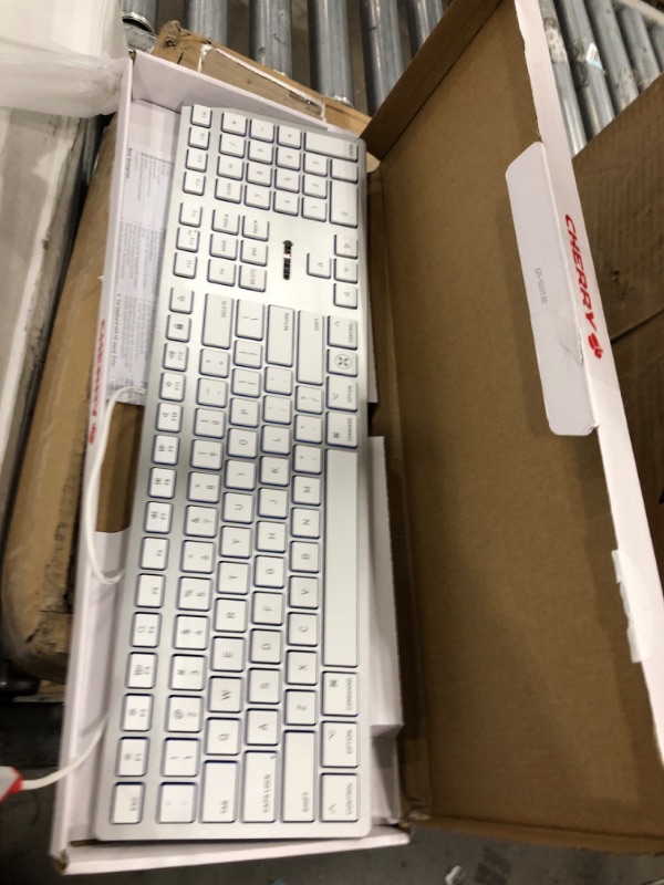 Photo 2 of **UNABLE TO TEST**
CHERRY KC 6000 C Slim Keyboard Made with Mac Layout. Scissor Tech Typing for Near Silent. Alternative to Magic Keyboards. USB-C Wired. US Layout White and Silver.