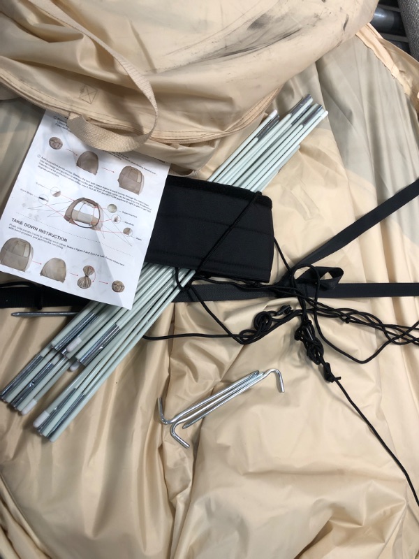 View 5 of Alvantor Pop Up Canopy Tent - Vendor Booth Event Tent - 12x12 Pop Up Canopy for Commercial Activity - Camping Gazebos - Beige 12'x12'