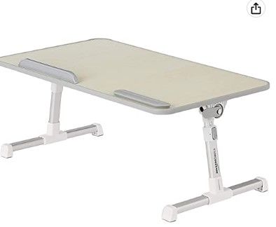 Photo 1 of Amazon Basics Adjustable Laptop Tray Table - Lap Desk Fits up to 17-Inch Laptop - Medium, 12"x20"