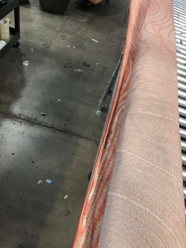 Photo 1 of **USED**  SUPERIOR Indoor Area Rug, Modern Abstract Decor for Living/Dining Room, Office, Bedroom, Entryway, Kitchen, Dorm, Playroom, Hardwood Floor Throw, Jute Backing, Veer Collection, Coral 8' x 10'