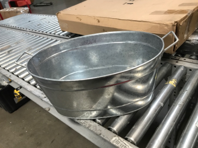 Photo 2 of 24 Classic Oval Galvanized Tub With Folding Stand Steel 