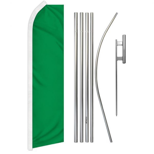 Photo 1 of (MISSING PARTS) GREEN SOLID COLOR SUPER FLAG & POLE KIT - SOLID COLORS & CHECKERED SUPER KITS - ALL SUPER FLAG AND POLE KITS - ADVERTISING SUPER FLAGS
