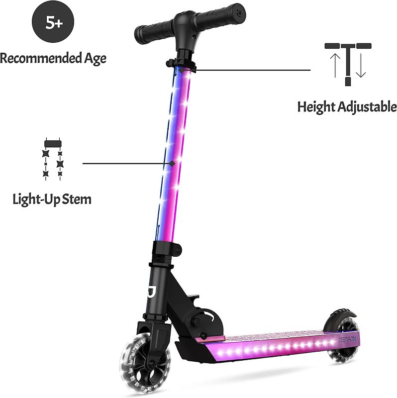 Photo 1 of (BATTERIES NEEDED) Jetson Kids 2-Wheel Light-Up Kick Scooter | Includes LED Lights on Handlebar, Stem, Wheels & Deck | Adjustable Handlebar | Rear Brake | Lightweight Design | Easy-Folding Mechanism, Ages 5+