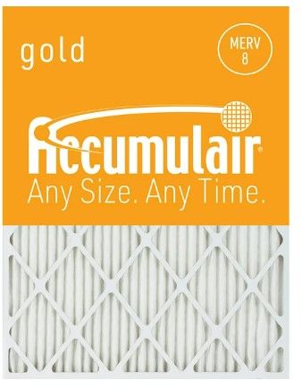 Photo 1 of 17x25x1 (Actual Size) Accumulair Gold 1-Inch Filter (MERV 8) (2 Pack)
