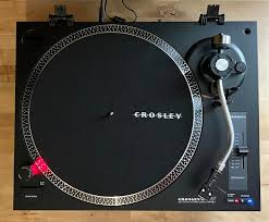 Photo 2 of (PARTS ONLY)Crosley C100BT-BK Belt-Drive Bluetooth Turntable Record Player with Adjustable Counterweight, Black Belt-Drive Turntable with Bluetooth Out