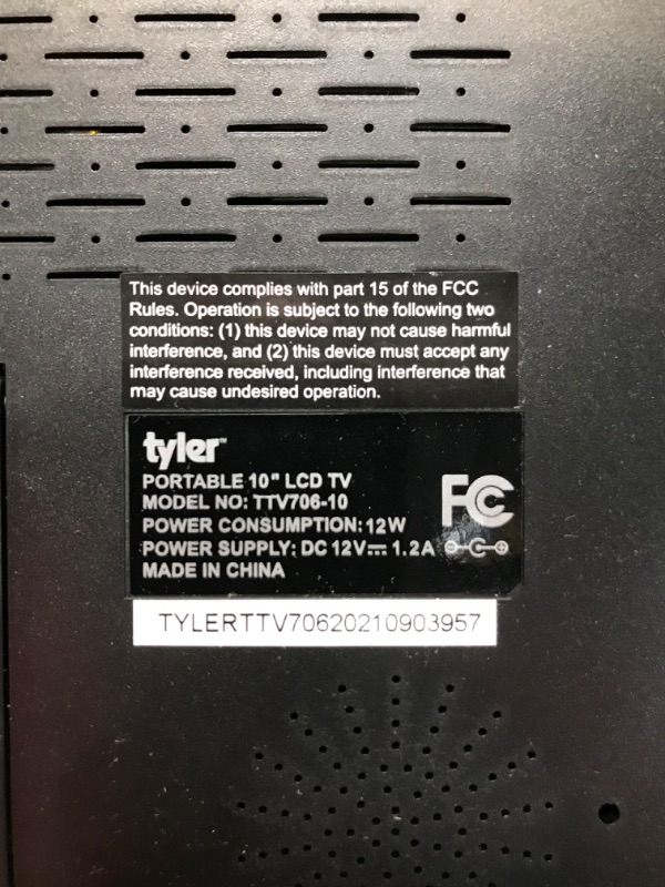 Photo 5 of Tyler TTV706 10” Portable Widescreen 1080P LCD TV with Detachable Antennas, HDMI, USB, RCA, FM Radio, Built in Digital Tuner, AV Inputs, AC/DC, (3) Antennas, and Remote Control