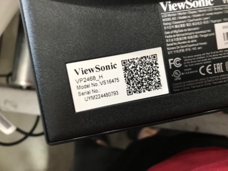 Photo 1 of FACTORY SEAL OPENED FOR INSPECTION/TESTING**ViewSonic VP2468_H2 24-Inch Premium Dual Pack Head-Only IPS 1080p Monitors with ColorPro 100% sRGB Rec 709, 14-bit 3D LUT, Eye Care, HDMI, USB, DP Daisy Chain, VESA

