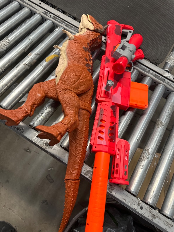 Photo 1 of 2 PACK CHILDRENS TOY BUNDLE, NERF SNIPER AND DINOSAUR TOY 