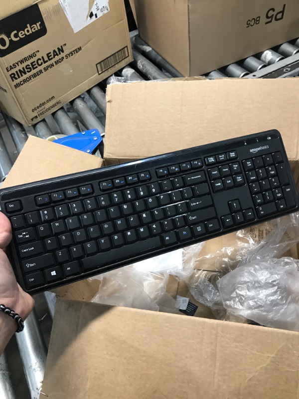 Photo 2 of Amazon Basics Wireless Computer Keyboard and Mouse Combo - Quiet and Compact - US Layout (QWERTY)