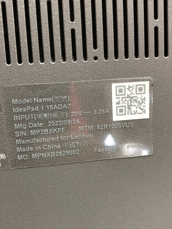 Photo 6 of Lenovo IdeaPad 1 15.6" HD Laptop, AMD Athlon Silver 3050U, 4GB RAM, 128GB eMMC, Windows 11 Home, Cloud Grey 4GB RAM | 128GB eMMC