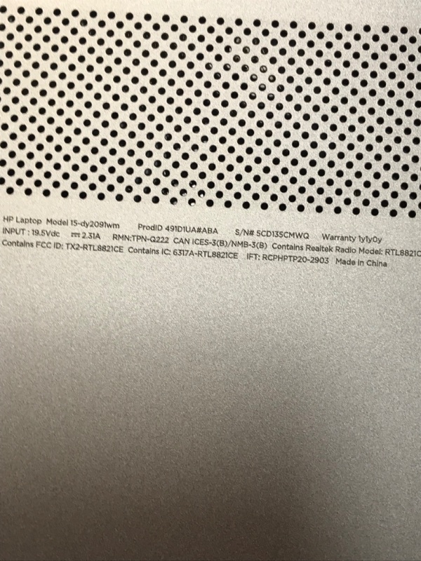 Photo 3 of **UNABLE TO RESET **HP 15.6" Laptop, 11th Gen Intel Core i3-1115G4, 8GB DDR4 RAM, 256GB SSD, HDMI, Webcam, Wi-Fi, Bluetooth, Windows 10 Home, Natural Silver, W/MD Accessories 15-15.99 inches