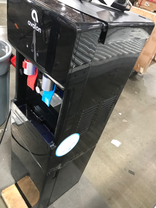 Photo 6 of **** used **** *** TESTED POWERED ON ***  Avalon A6BLWTRCLRBLK Touchless Bottom Loading Cooler Dispenser-Hot & Cold Water, Child Safety Lock, Innovative Slim Design, Holds 3 or 5 Gallon Bottles-UL/Energy Star Approved-Black Black Dispenser