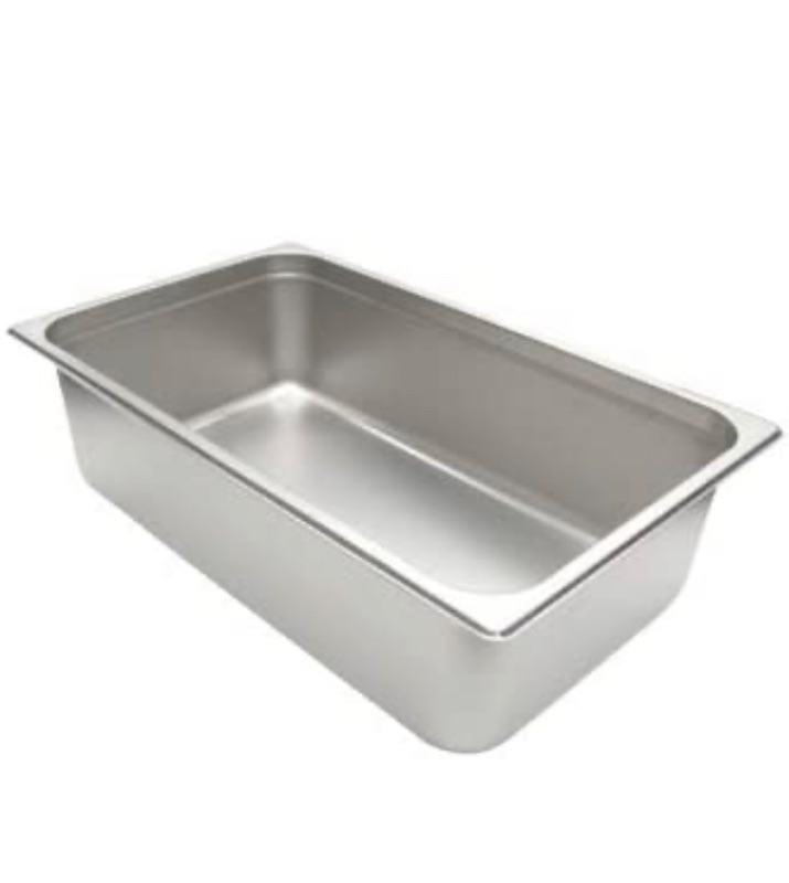 Photo 1 of 18/8 Stainless Steel Hotel Pan, Full, 200f6, 22 Qt, 20 3/4"x12 3/4"x 6" Depth